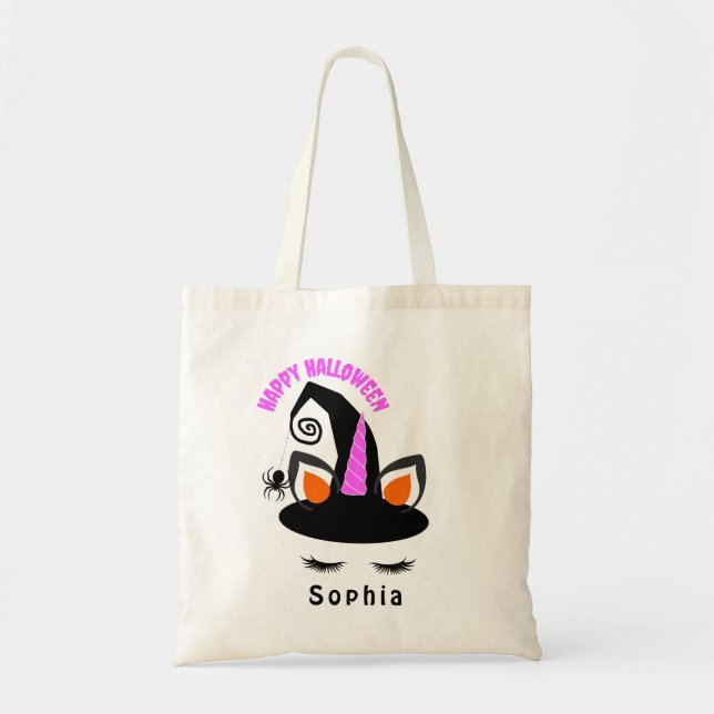 Bolsa Tote Truque ou Tratamento de Doces de Halloween em Unic (Frente)