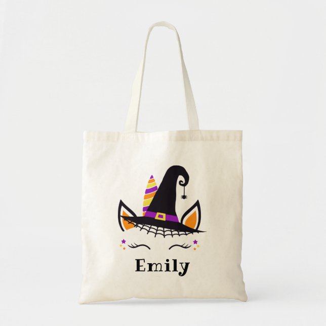 Bolsa Tote Truque ou Tratamento de Doces de Halloween em Unic (Frente)