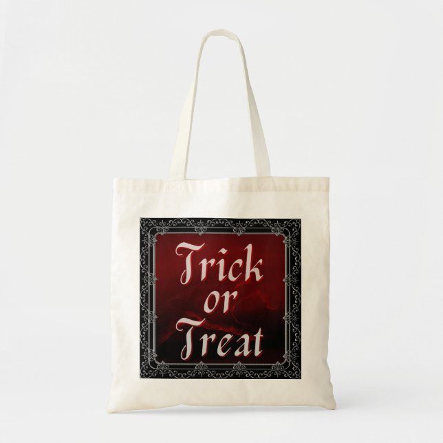 Bolsa Tote Truque Ou Tratamento De Halloween Gótico (Frente)