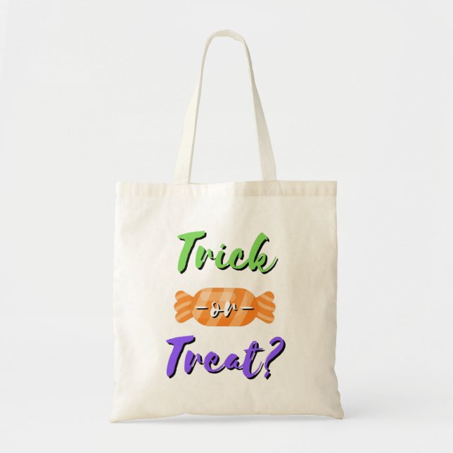 Bolsa Tote Truque Ou Tratamento Do Halloween Do Candy (Frente)