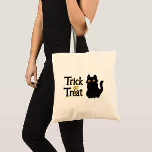 Bolsa Tote Truque ou tratamento para gatos pretos do Dia das 