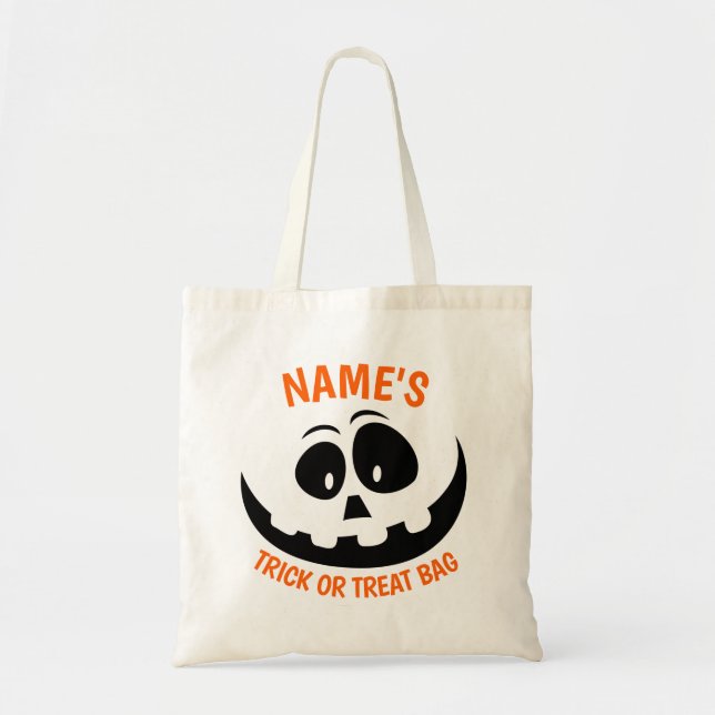 Bolsa Tote Truque ou tratamento personalizado do Dia das Brux (Frente)