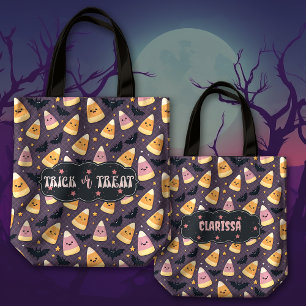 Bolsa Tote Truque ou tratamento personalizável de milho doce