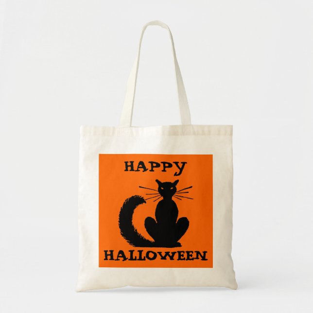 Bolsa Tote Truque ou Tratar Gato (Frente)