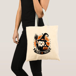 Bolsa Tote Truque ou trato - Bag Tote Ghost Bruxa Bonita
