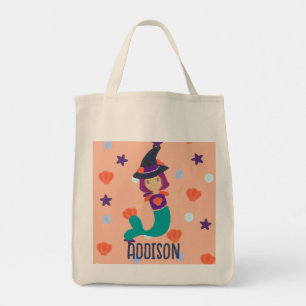 Bolsa Tote Truque Personalizado ou Tratar Bruxa da Sereia