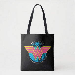 Bolsa Tote Truth Compassion Strength Comic Wonder Woman Logo