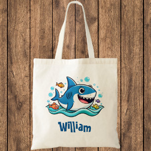 Bolsa Tote Tubarão Azul-Cartoon