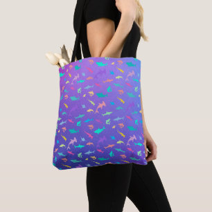 Bolsa Tote Tubarão-colorida sob o partido da escola marítima