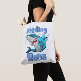 BOLSA TOTE TUBARÃO DE ZONA DE ALIMENTAÇÃO, ESTILO DE CARTÃO