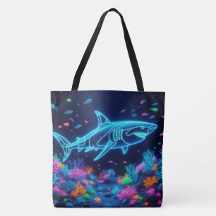 Bolsa Tote Tubarão-neon colorido