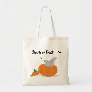 Bolsa Tote Tubarão ou Trate Pedras de Cartoon de Halloween