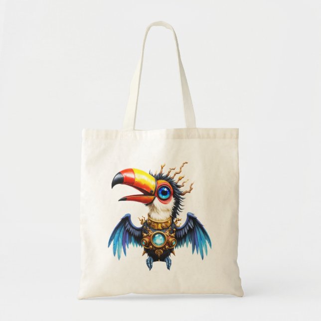 Bolsa Tote Tucano Steampunk ao Luar.  (Frente)