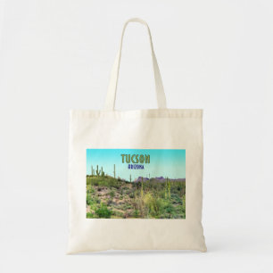 Bolsa Tote Tucson Arizona Cactus e Mountain Vintage