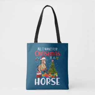 Bolsa Tote Tudo O Que Quero Para O Natal É Um Cavalo Engraçad