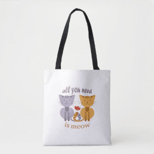 Bolsa Tote Tudo o que você precisa é dos gatos no dia dos nam