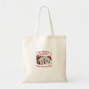 Bolsa Tote Tudo que eu quero para o Natal é seus dois dentes
