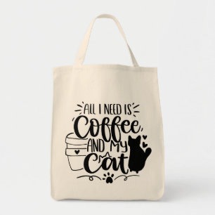 Bolsa Tote Tudo que preciso é café e meu gato