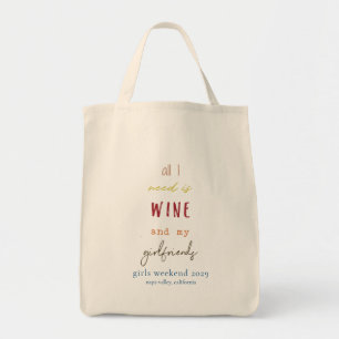 Bolsa Tote Tudo que preciso é vinho e minha Namorada, Saco d