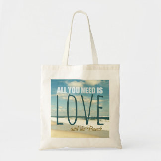 BOLSA TOTE TUDO QUE VOCÊ PRECISA É AMOR E A PRAIA