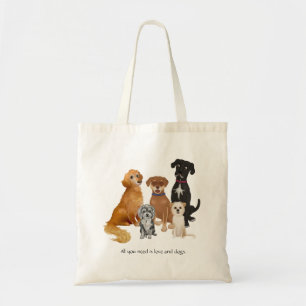 Bolsa Tote Tudo que você precisa é amor e cães