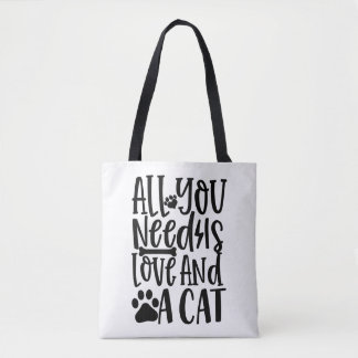 Bolsa Tote Tudo que você precisa é amor e um gato