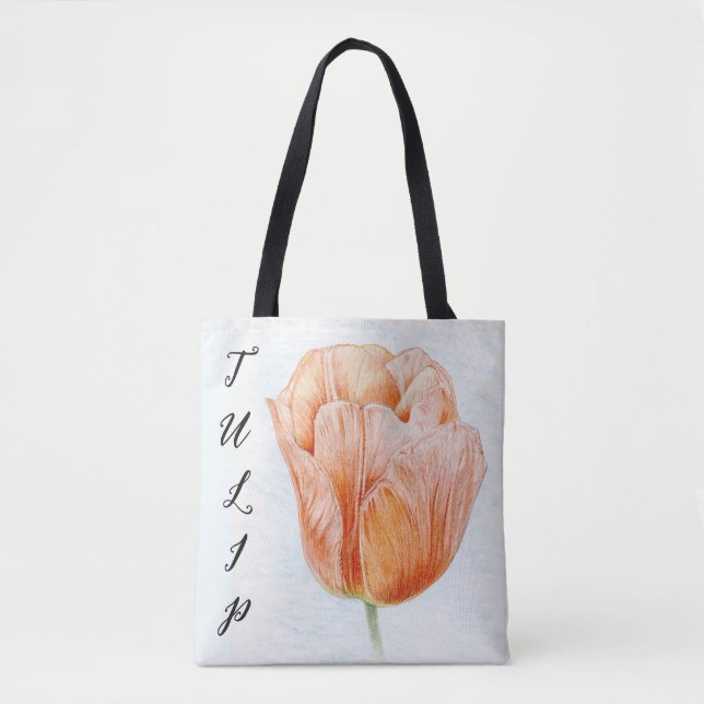 Bolsa Tote Tulip em cor de pêssego (Frente)