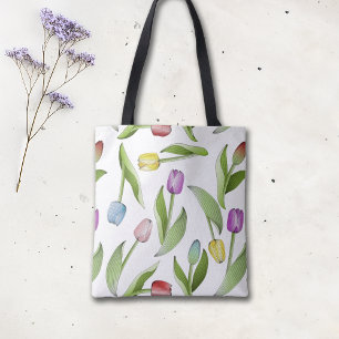 Bolsa Tote Tulipa Colorida Moderna