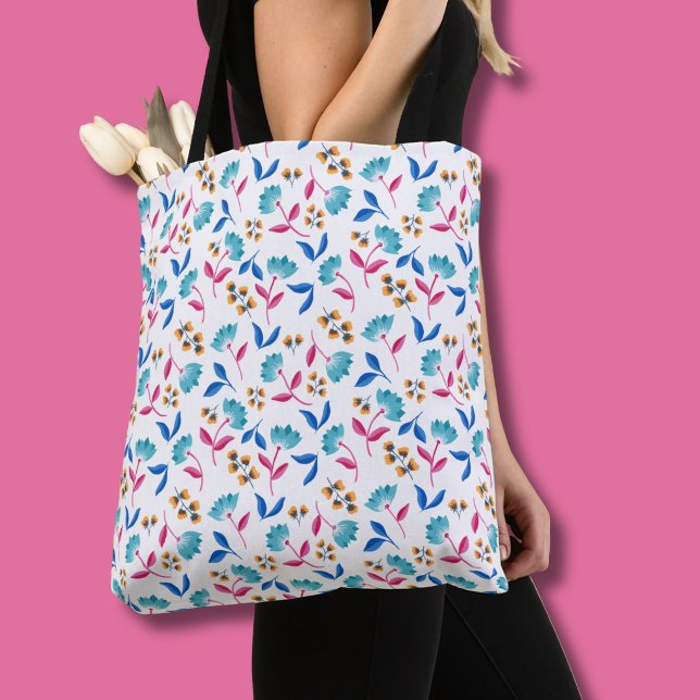 Bolsa Tote Tulipa floral abstrata colorida (Modern Abstract Floral Personalized tote bag)