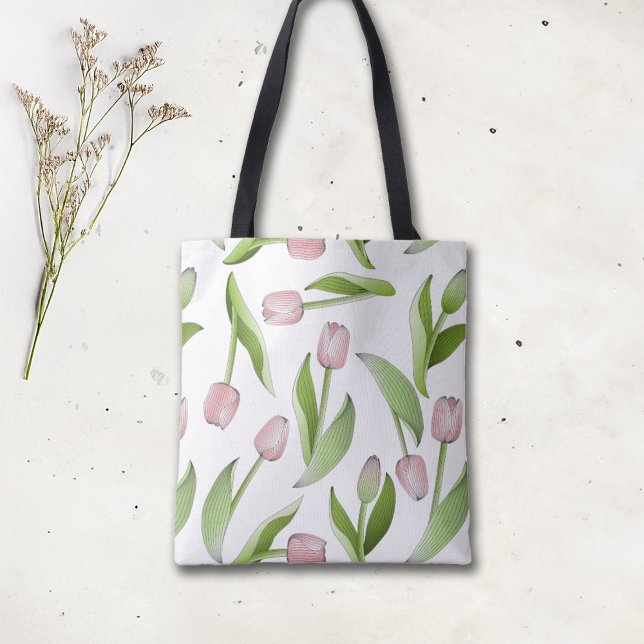 Bolsa Tote Tulipa Rosa Moderna (Criador carregado)