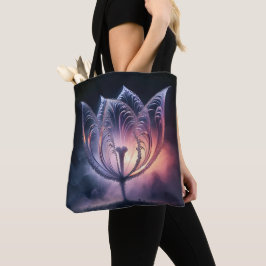 Bolsa Tote Tulipa Translúcida Brilhante Com Gotas De Chuva