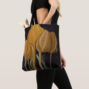 Bolsa Tote Tulipa Trio Dourada em Preto