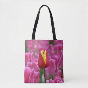 Bolsa Tote tulipa vermelha do solteiro