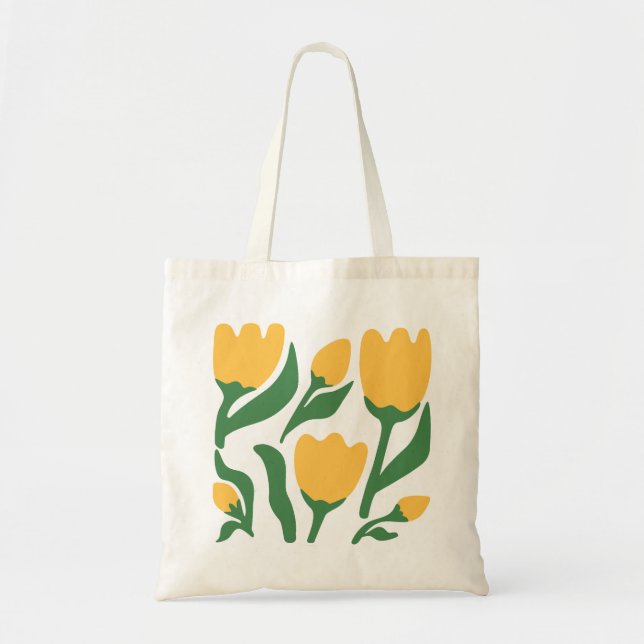 Bolsa Tote Tulipas Amarelas Alegres (Frente)