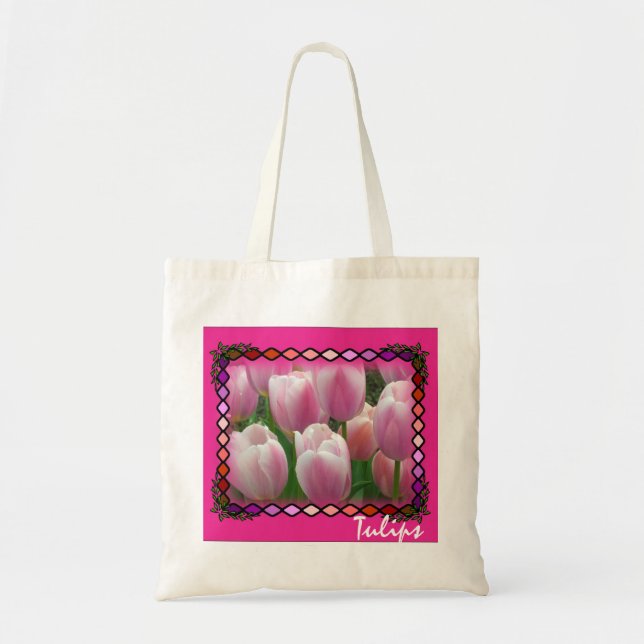 Bolsa Tote Tulipas cor-de-rosa Totebag (Frente)