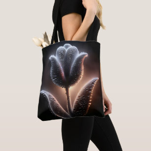 Bolsa Tote Tulipas Iluminadas Com Gotas De Chuva