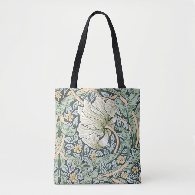 Bolsa Tote Tulipas Pimpernel Arte Botânica William Morris (Frente)