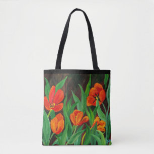 Bolsa Tote Tulipas vermelhas
