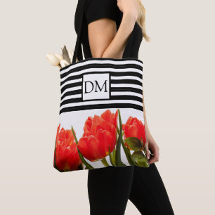 Bolsa Tote Tulipas Vermelhas Monográficas com Banho de Tota 