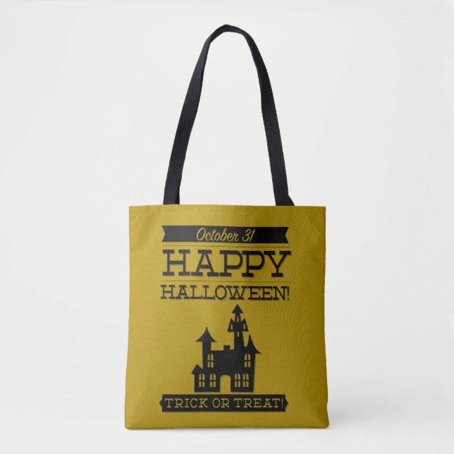 Bolsa Tote Tupografia retro Halloween (Frente)