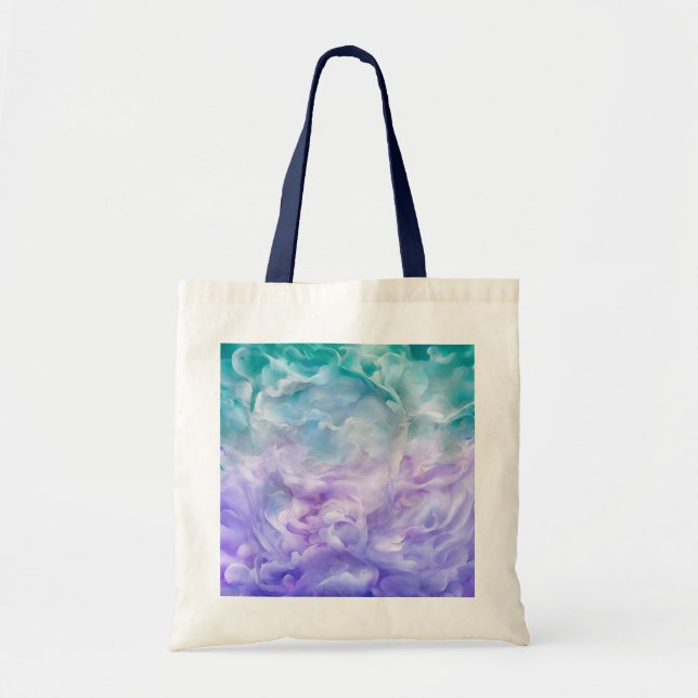 Bolsa Tote Turbilhão de nuvens azul e roxa (Frente)