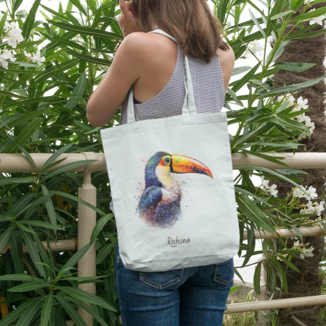 Bolsa Tote Turiano de Divisor Tropical, personalizado (Criador carregado)
