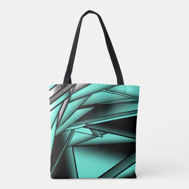Bolsa Tote Turim Branco Negro Ombre Abstrato Arte Moderna (Verso)