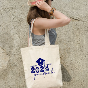 Bolsa Tote Turma de Graduados Personalizada de 2024 Azul Mari