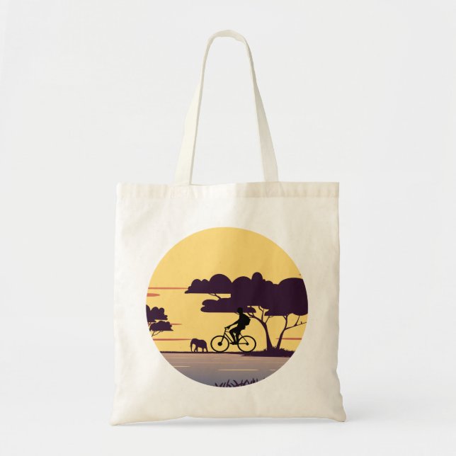 Bolsa Tote Turnê de bicicleta Cycologist-Safari com elefante  (Frente)