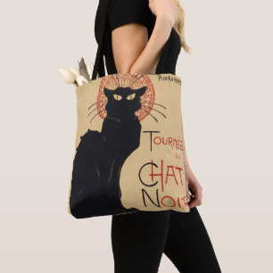 Bolsa Tote Turnê do Gato Preto Vintage Black Cat Art Nouveau