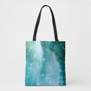 Bolsa Tote Turquesa Abstrato de gelo