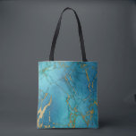 Bolsa Tote Turquesa Blue Marble Stone Trendy Modern<br><div class="desc">Este design foi criado através da arte digital. Pode ser personalizado clicando no botão personalizar e adicionando um nome, iniciais ou palavras favoritas. Entre em contato comigo em colorflowcreations@gmail.com se você quiser usar este design em outro produto. Compre minha pintura de acrílico abstrato original para venda em www.etsy.com/colorflowart. Veja mais...</div>