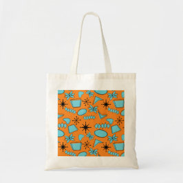Bolsa Tote Turquesa de Formas Atômicas MCM em Laranja