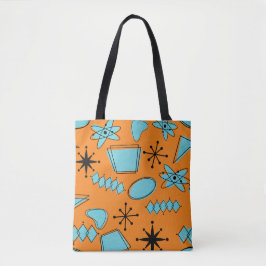 Bolsa Tote Turquesa de Formas Atômicas MCM em Laranja